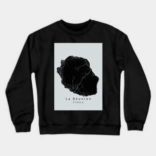 La Reunion France Island Map dark Crewneck Sweatshirt